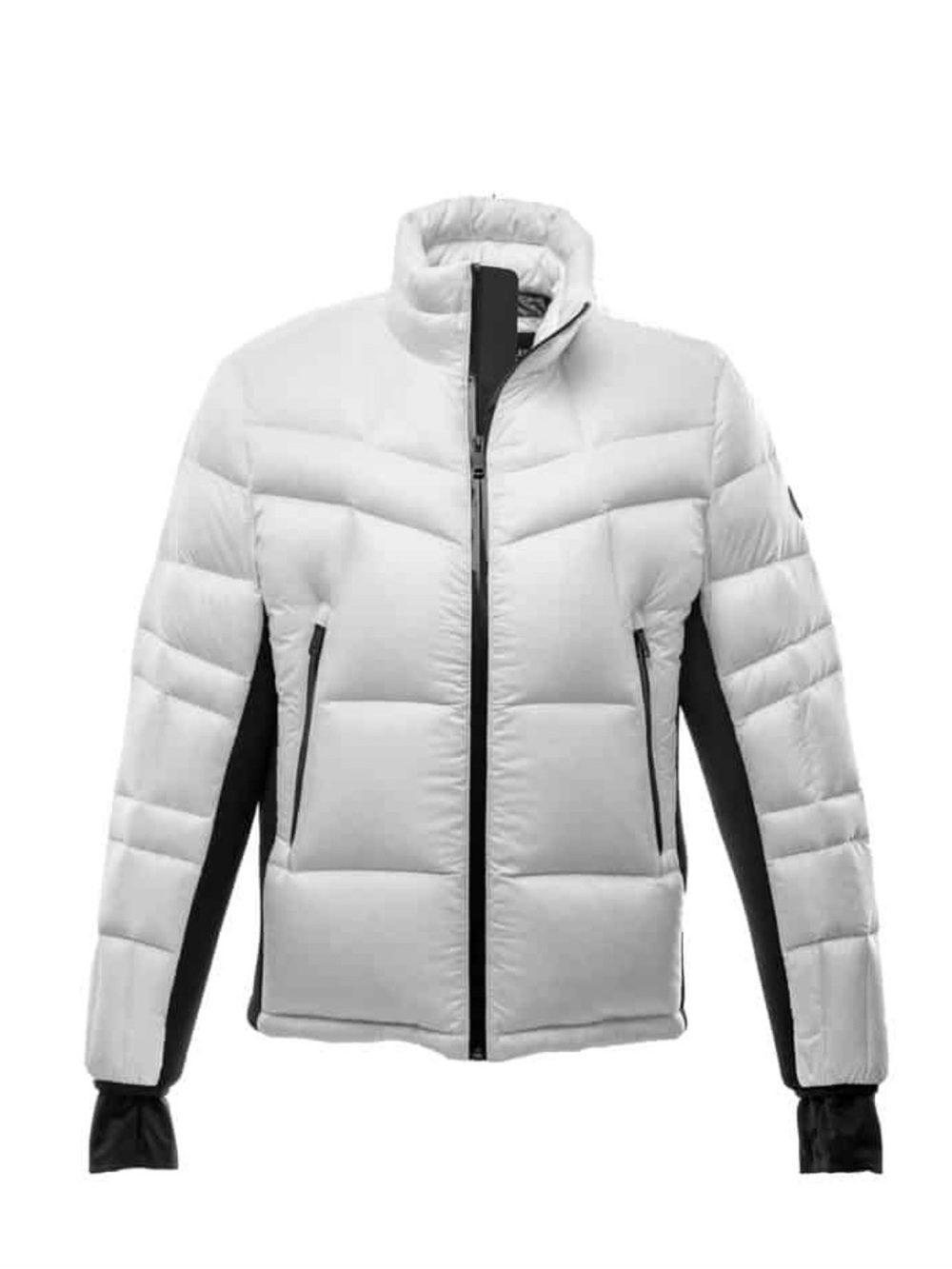 The Recycled Planet Stand Neck Racer White Down Puffer Jacket Men XL New w/ Tag